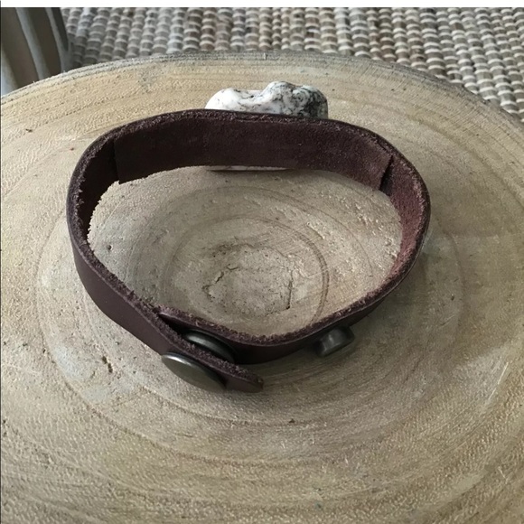 NEW 100% Leather Strap Bracelet Snap Mexico Boho Brown Ivory Festival Howlite - Picture 6 of 13